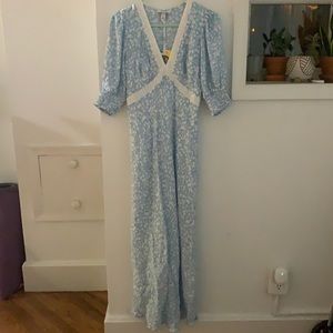NWT RIXO for Target Blue floral maxi dress